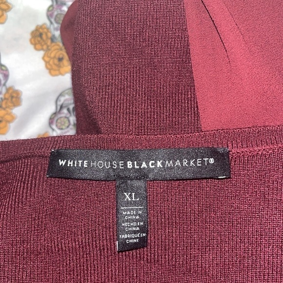 White House Black Market Blouson-Sleeve Sweater size Extra Large. Burgundy - Picture 6 of 7